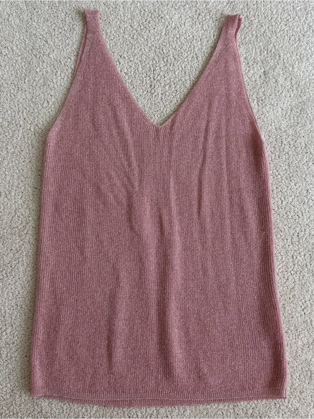 Vintage 1980s Metallic Pink Knit Tank